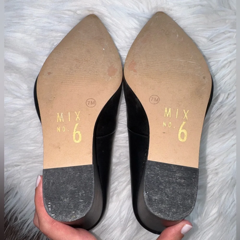 Mix No. 6 Black Pointed-Toe Wedge Pumps - Picture 6 of 8